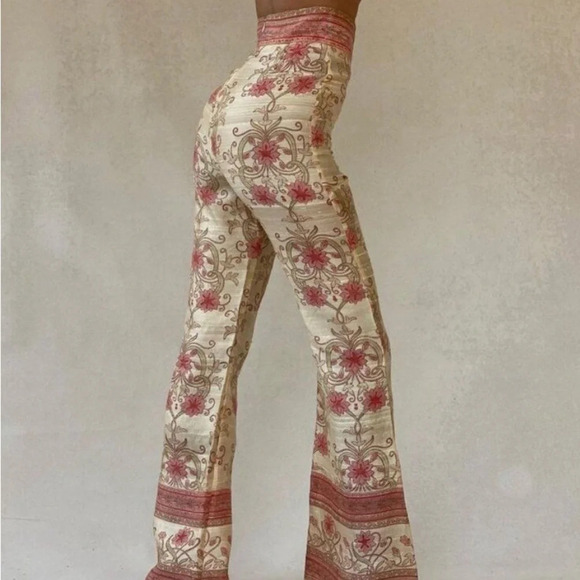 Savannah Morrow Ahimsa Pant in Orla NWT Silk Floral Print High Rise Flare Medium - Picture 7 of 11